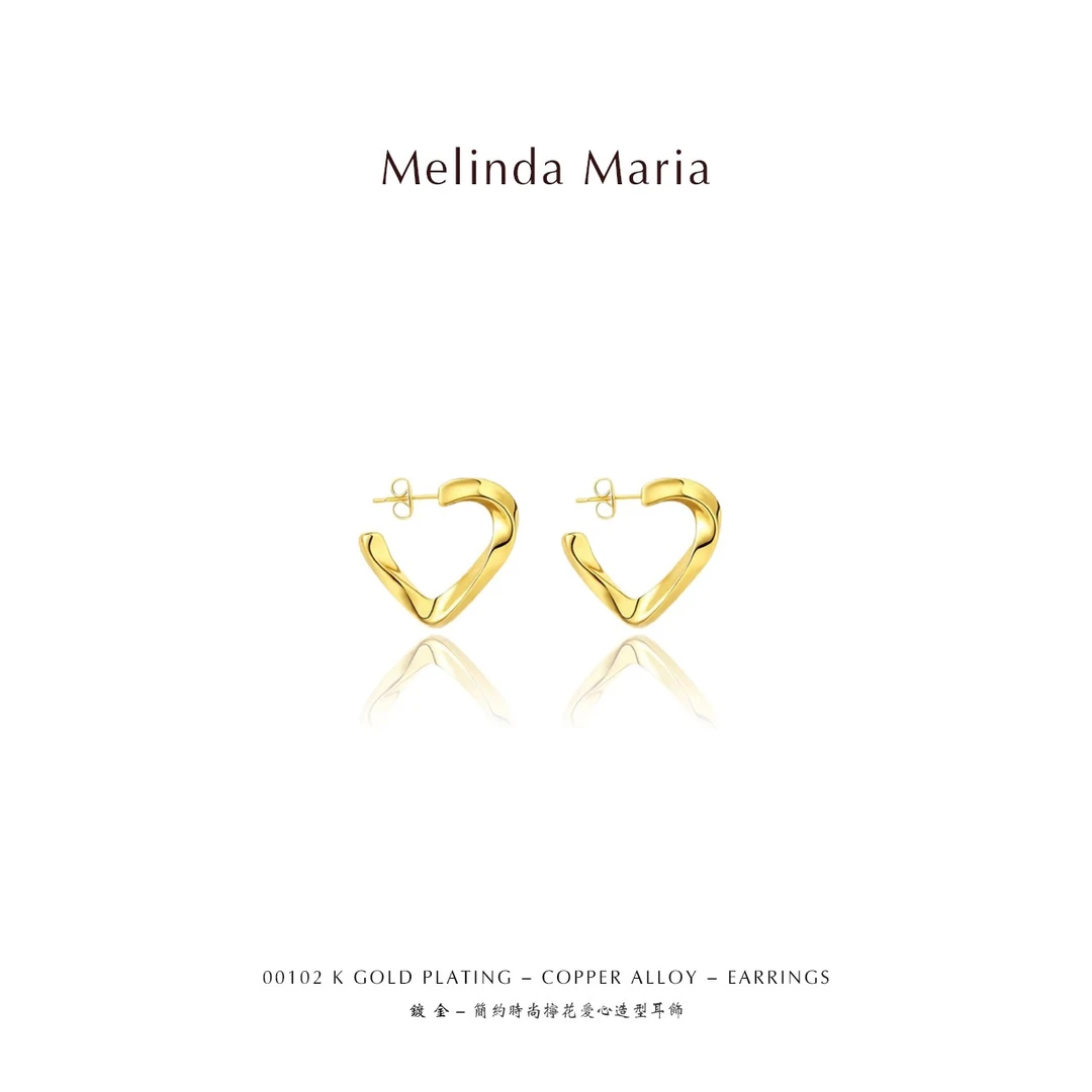 Melinda Maria 铜合金耳饰 欧美扭曲拧花爱心造型小众设计耳环102