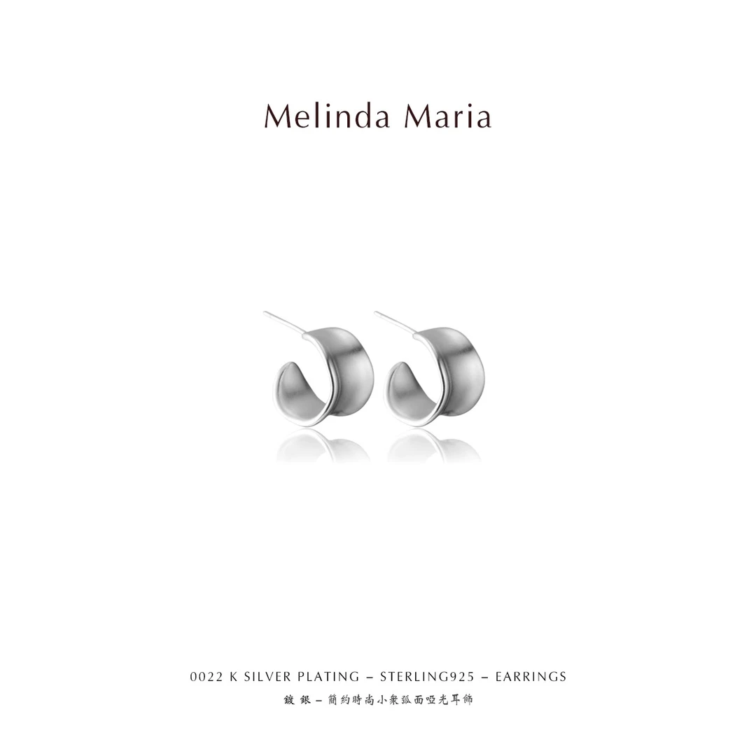 Melinda Maria 925银耳饰 【设计师】轻奢弧面磨砂耳环ins简约022