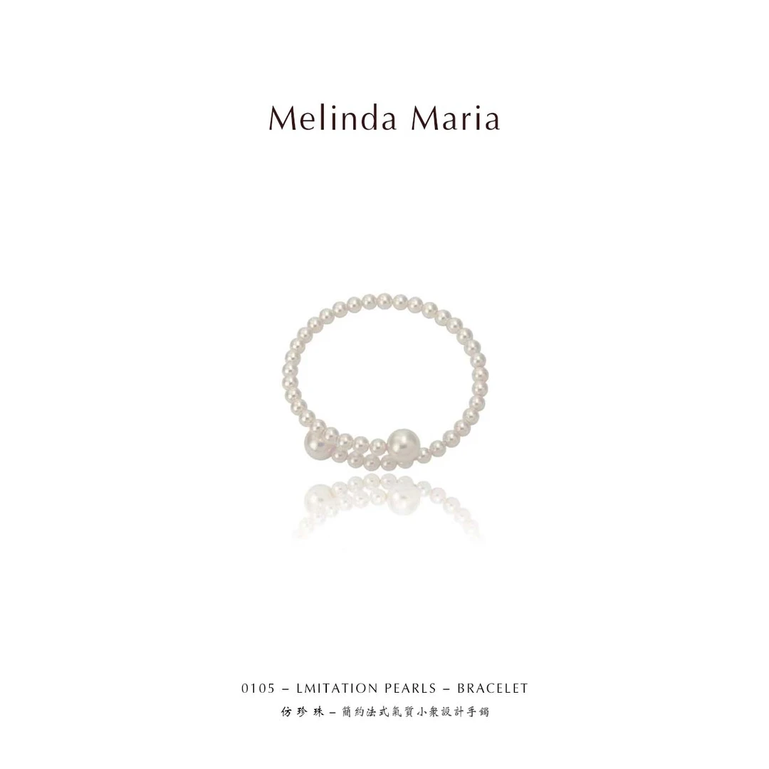 Melinda Maria 非金属仿珍珠手镯 法式温柔气质小众设计手镯105