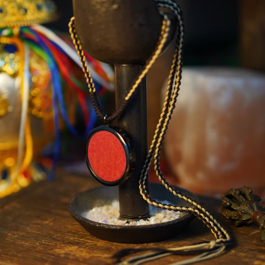 合金布艺项链 「五条」辰染做旧 彩绘文化脖挂吊坠 民族风手编项链