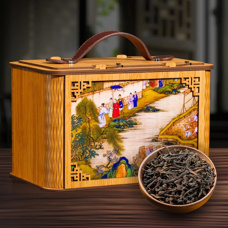 2025年新茶高档茶叶礼盒装送礼武夷山大红袍散茶竹盒包装送长辈