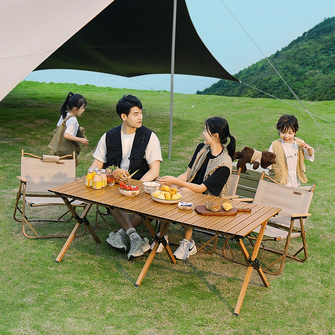 【原始人铝合金蛋卷桌椅套装】户外耐磨装备便携折叠桌轻便野餐野营