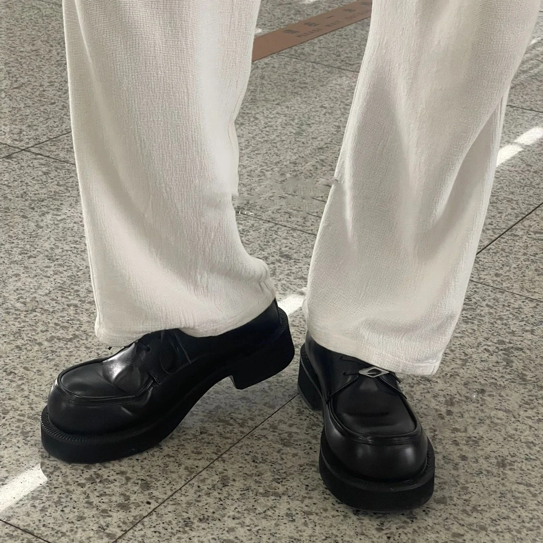 德比鞋休闲皮鞋男款大头正装商务黑色百搭夏季复古上班男鞋潮款