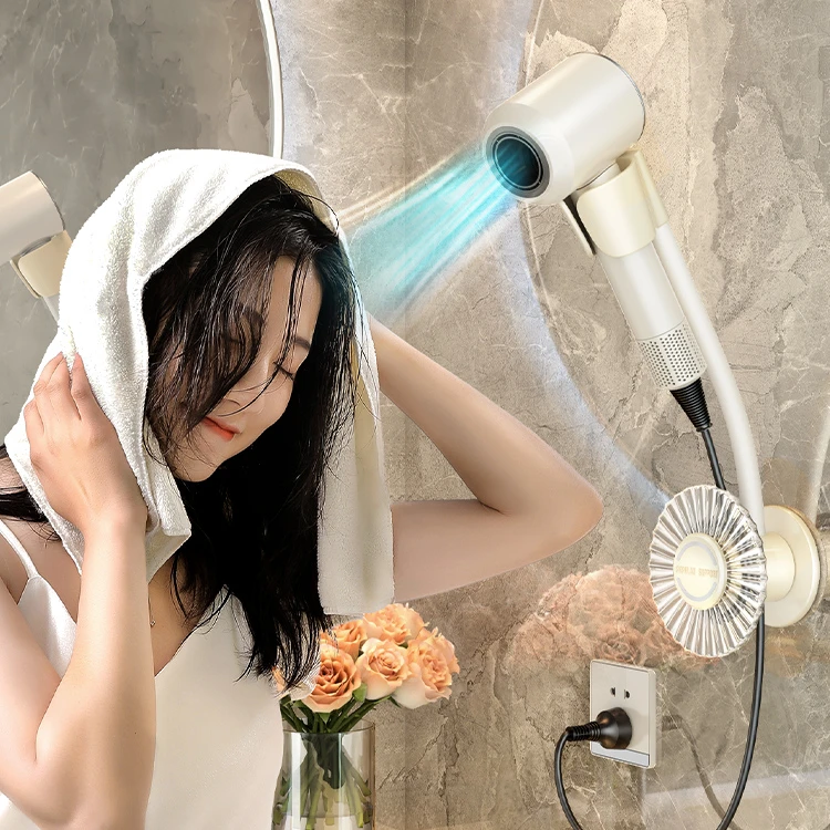 卫生间吹风机挂架免打孔电吹风支架吹风机架高档壁挂吹风机置物架