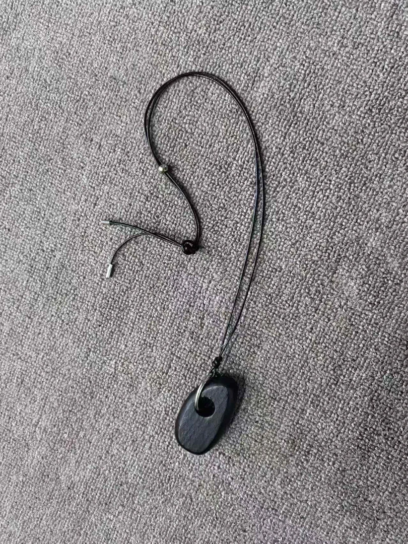 非金属木质项链 2024新款时尚百搭黑檀木装饰项链