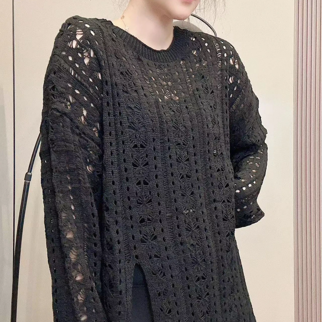 2259-2282【薇语莎】秋季新款时尚百搭休闲针织开叉毛衣