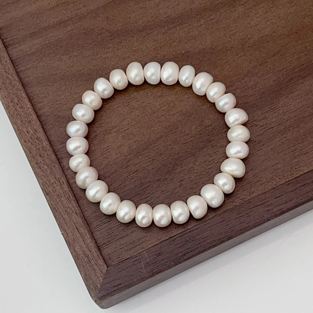 【浅云】7-8MM天然淡水珍珠大点位强光手链轻奢百搭手串DSL00397