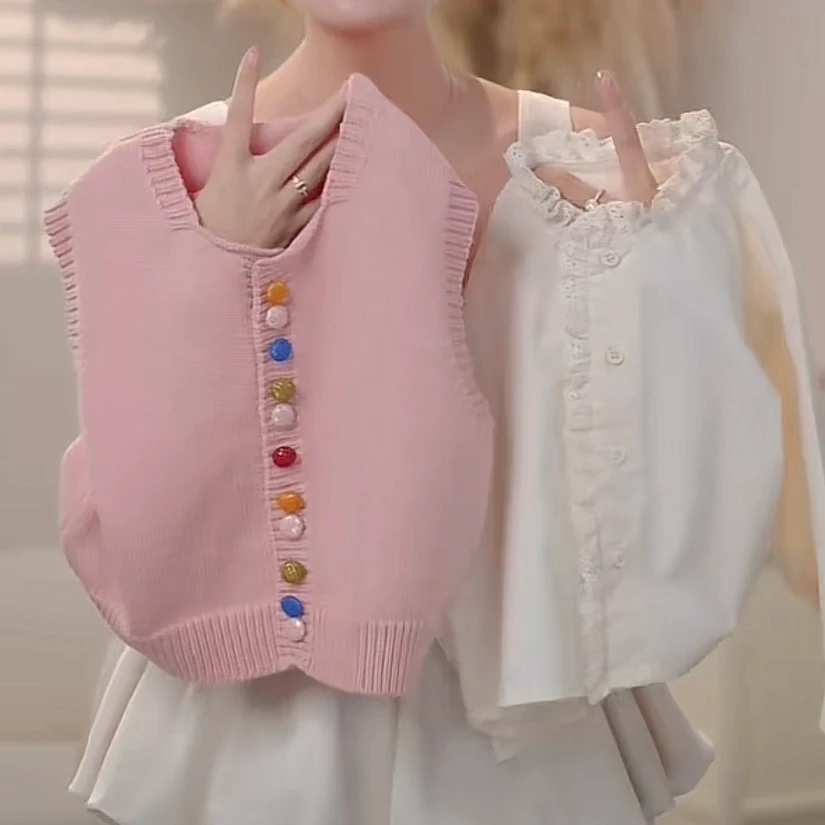 2024女童毛衣背心秋装新款女宝宝针织衫中小童儿童毛线衣2件套
