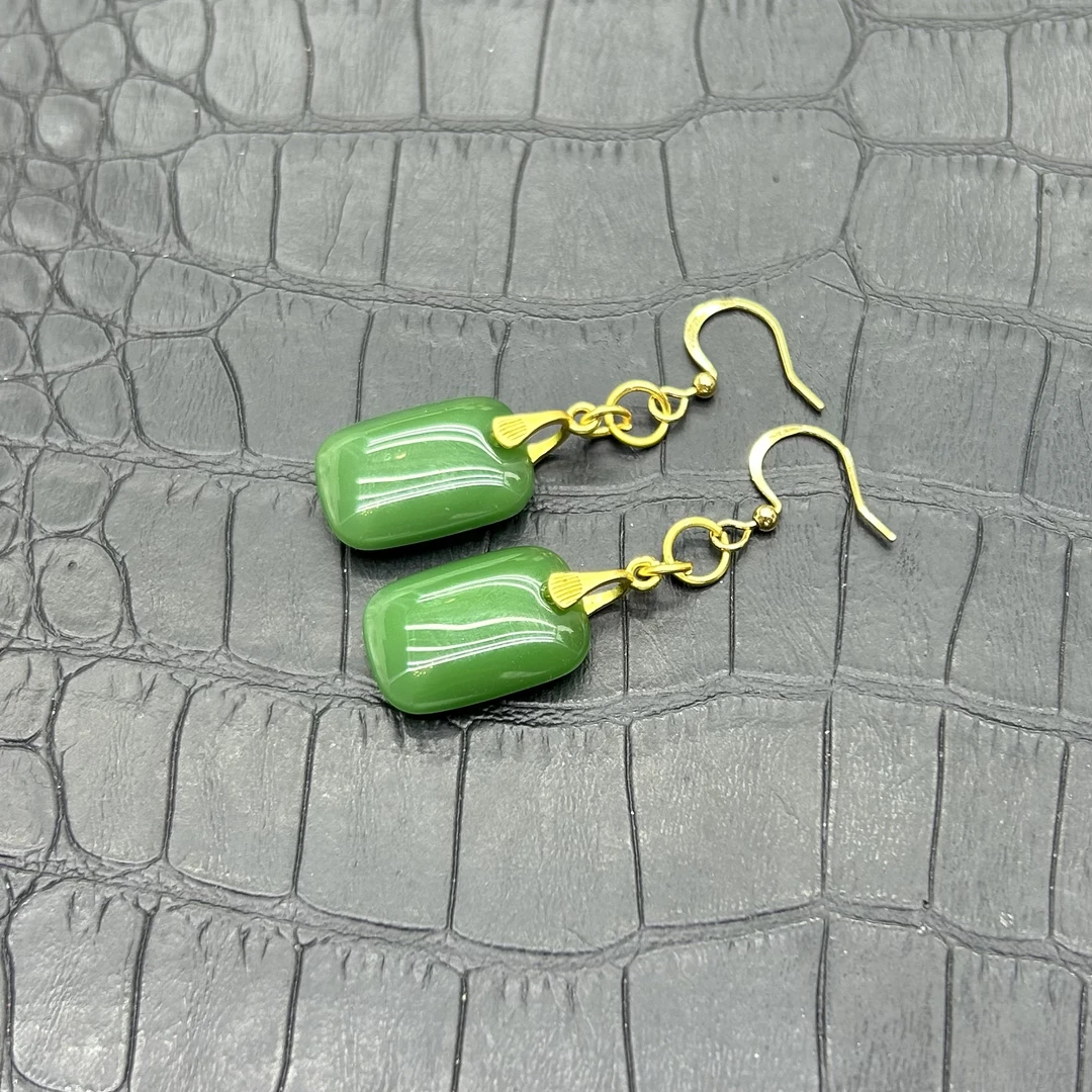 碧玉无事牌耳勾中长款时尚民族风