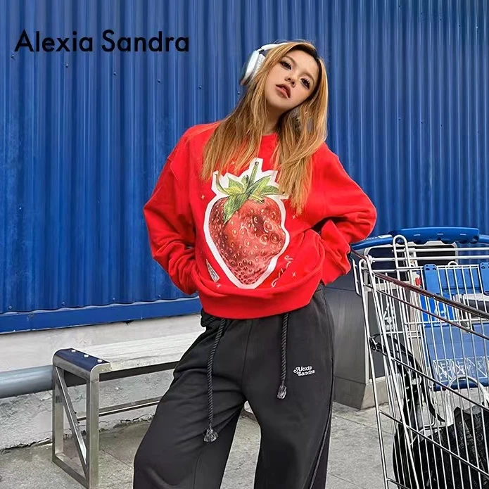 【合器里专属】Alexia Sandra水果乐园星星印花落肩圆领长袖卫衣女