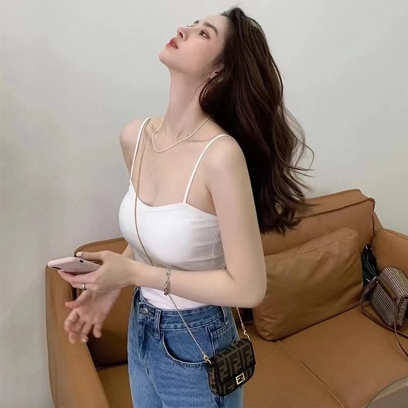 【小倾心严选】80穿到120高弹内搭吊带背心~带胸垫~好质量穿到120斤