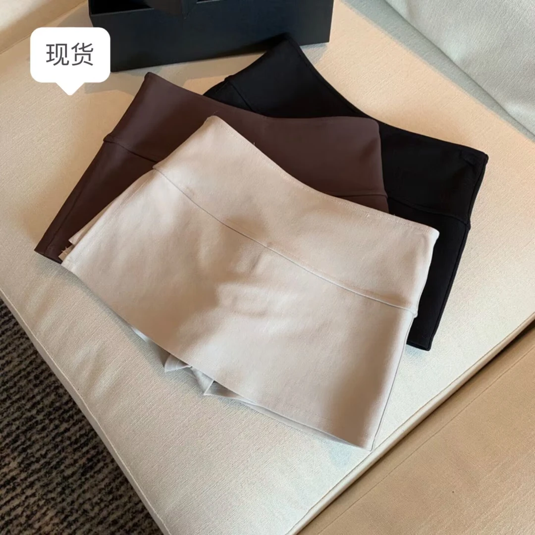 JL严选】 宽腰带侧开叉瑜伽裙裤女防走光美式设计感a字运动短裙