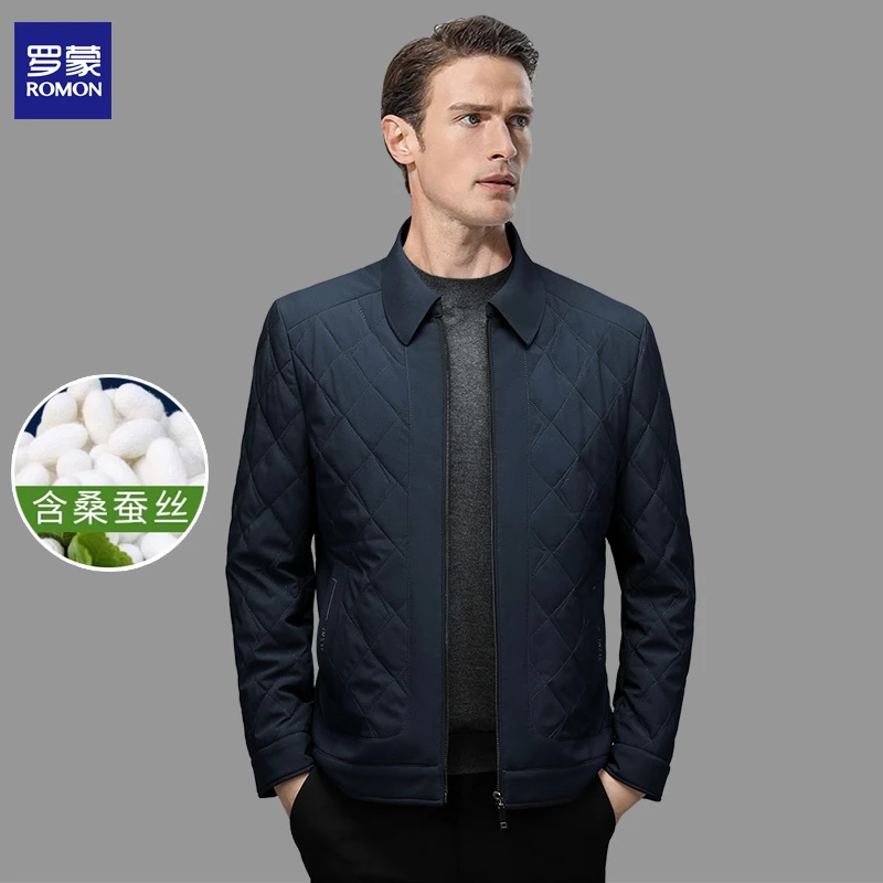 Romon/罗蒙冬款男士羽绒服时尚潮流休闲修身轻薄舒适保暖短款外套