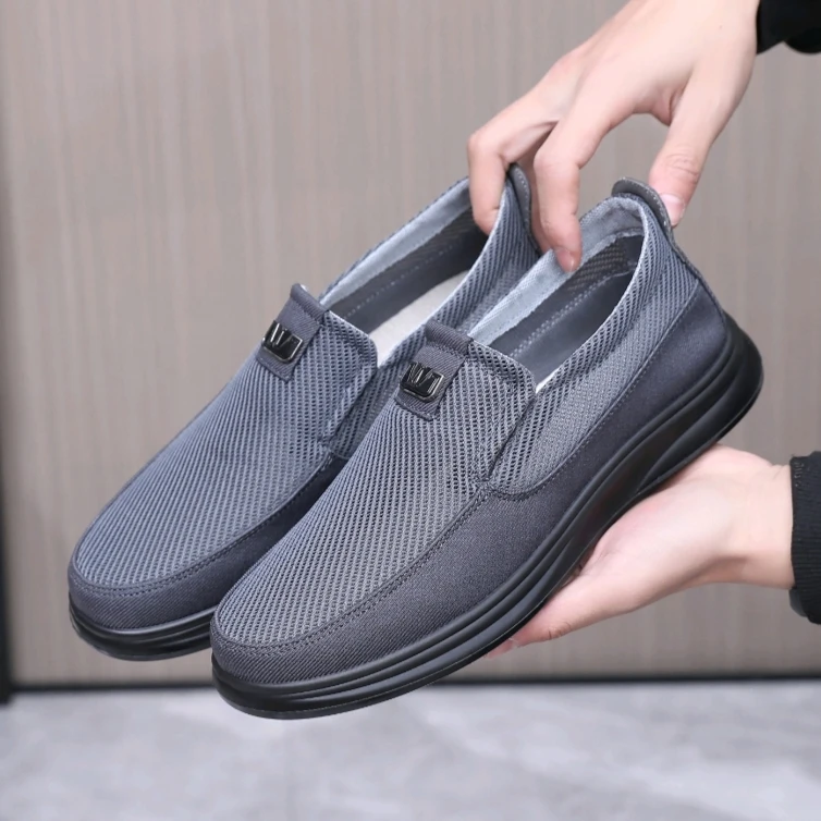 夏季老北京布鞋男士老年鞋爸爸鞋透气网面软底舒适男款休闲老人鞋