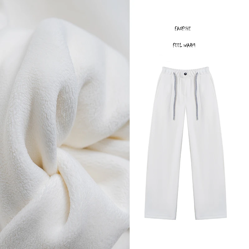 【弯刀裤】松紧系带高腰显瘦百搭加绒加厚卫裤休闲裤A2615