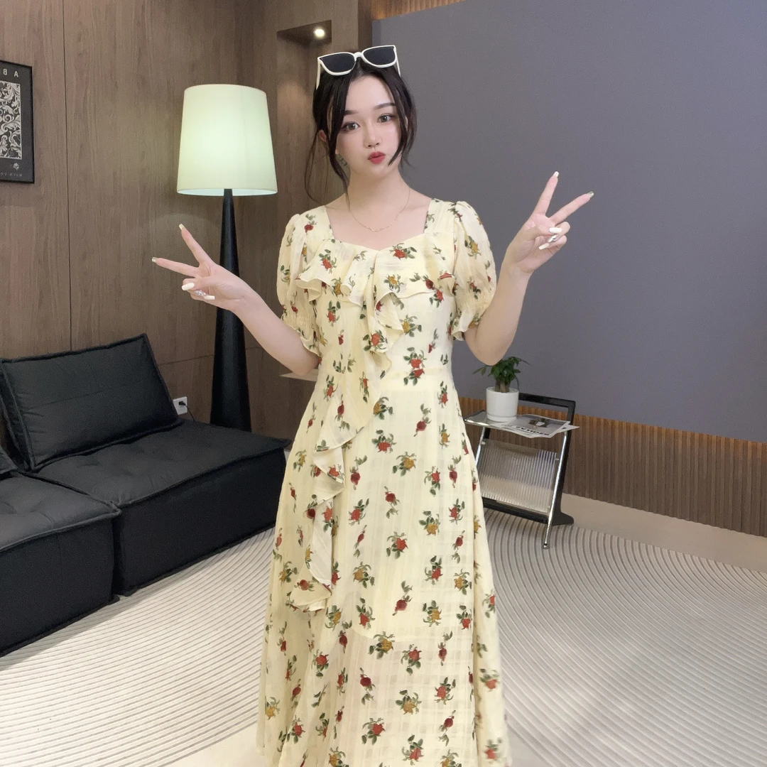 【切片专属】女装连衣裙碎花洋气夏季修身气质8827