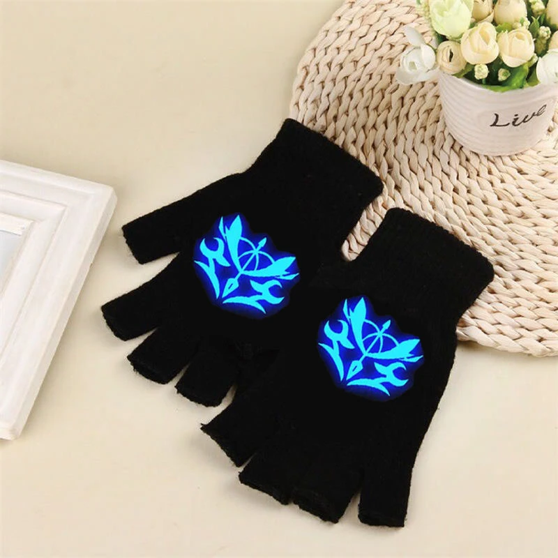 冬季手套男孩小学生火影忍者手套冬天霸气儿童半指手套卡卡西