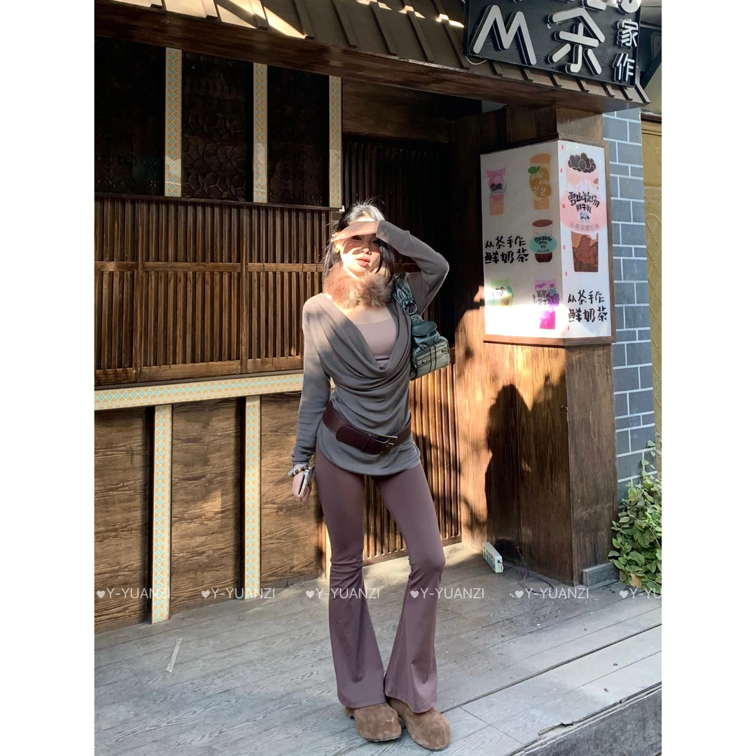 【YYUANZI】“MaMa”古早感～荡领罩衫➕外扩吊带➕美臀v腰裤