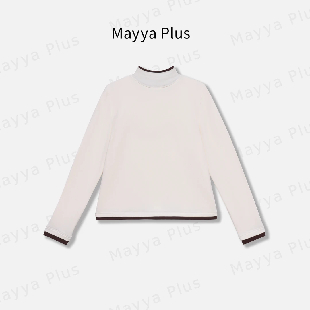 【撞色暖炉】Mayya Plus麦芽定制轻奢气质显瘦百搭针织上衣32446119