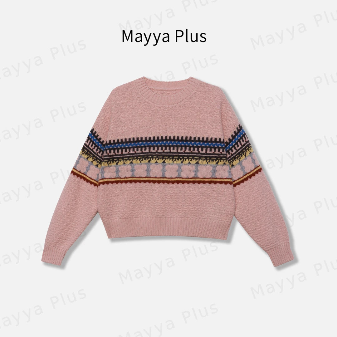 【加州梦境】Mayya Plus时尚新品轻奢气质显瘦百搭毛织上衣32446822