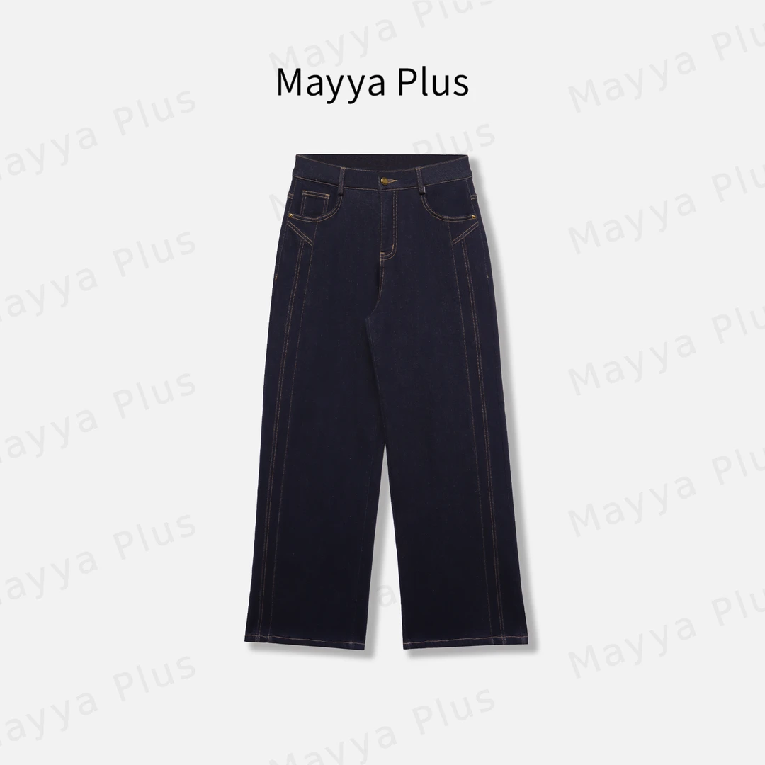 【西域牛仔】Mayya Plus麦芽定制轻奢气质显瘦百搭牛仔裤32446291