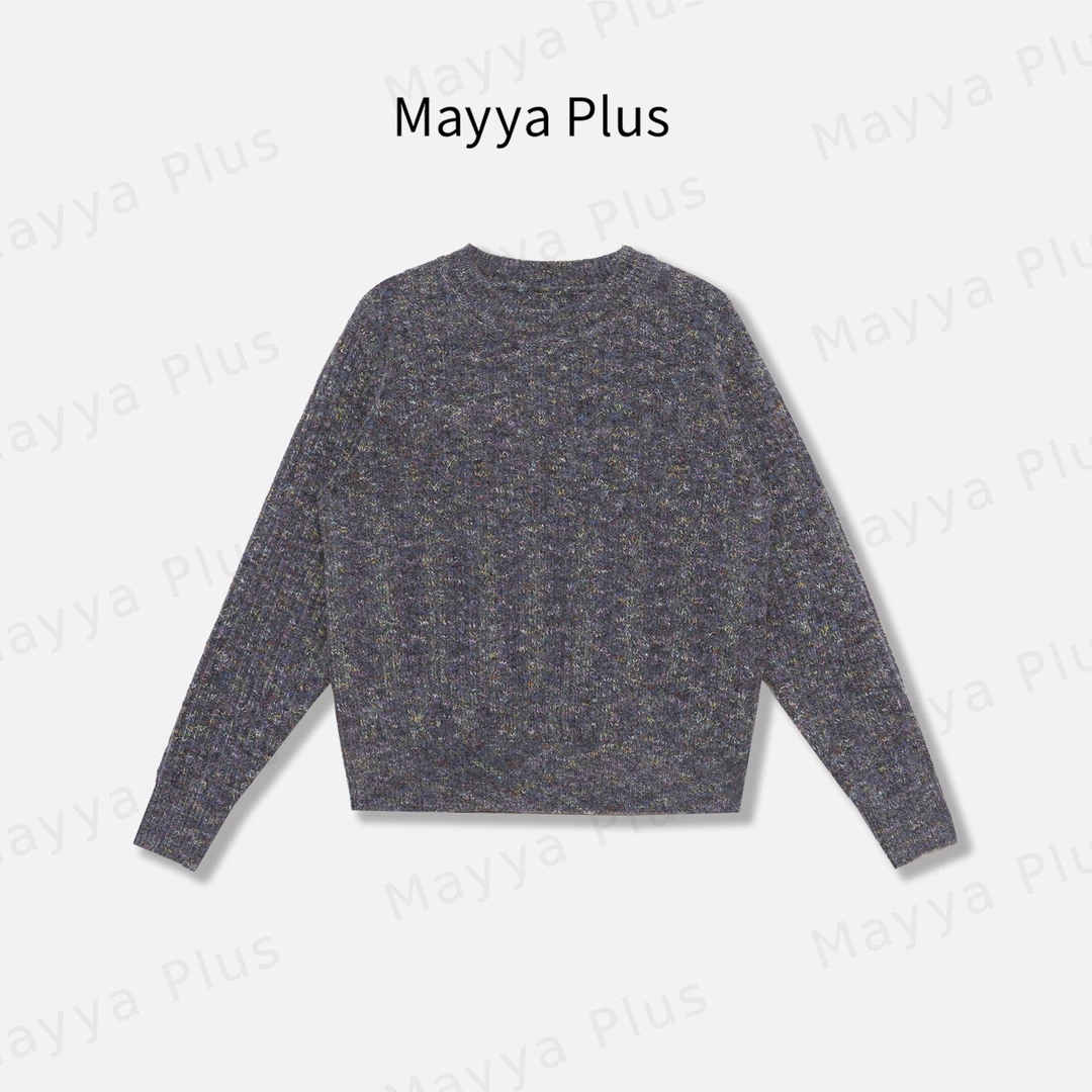 【浪漫星河】Mayya Plus麦芽定制轻奢气质显瘦百搭毛织上衣32446375