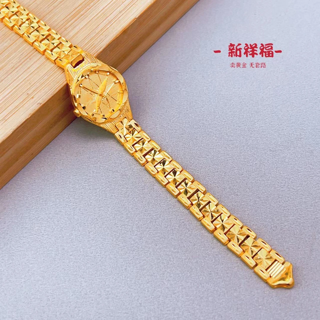 足金手链女士手表链黄金手链通体足金时尚