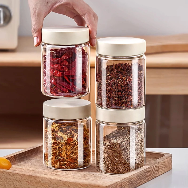 厨房香料收纳盒调味罐干调料密封罐套装辣椒罐家用酱料瓶子调料盒