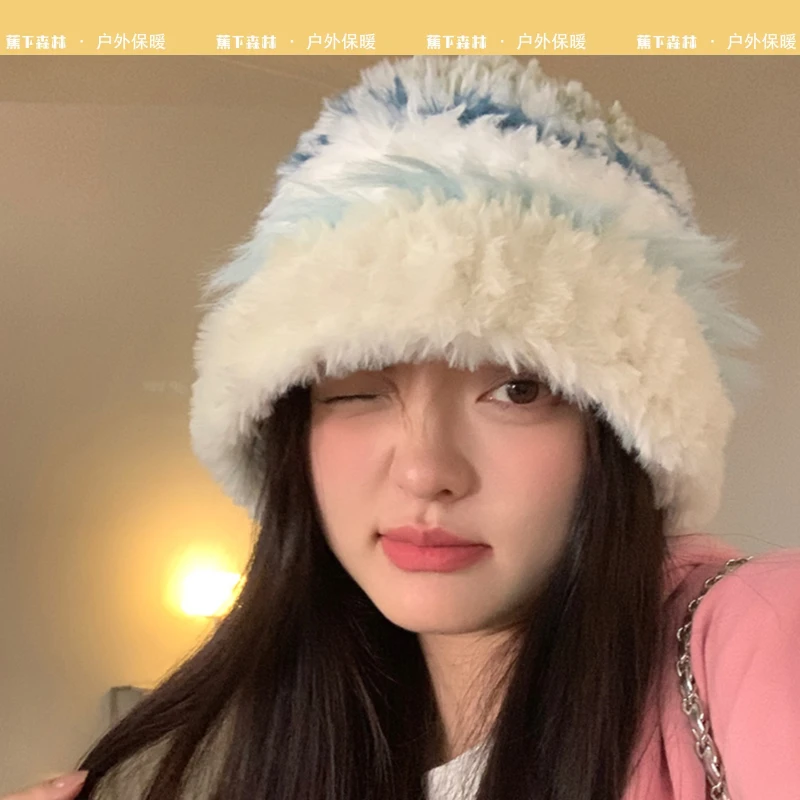蕉下森林毛绒绒针织帽女秋冬款防寒毛线帽保暖护耳显脸小韩版大头