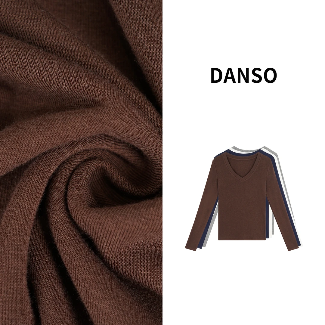 DANSO【简系】玉美华气质修身百搭长袖套头打底衫女 BT8599