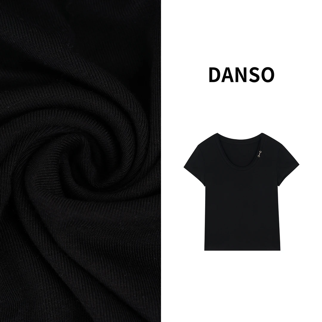 DANSO【云朵T】玉美华夏季领百搭设计小众修身收腰显瘦T恤 BT8336