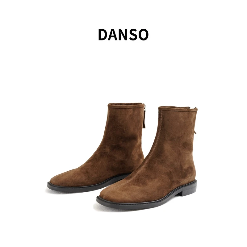 DANSO 2023法式复古磨砂小短靴方头马丁靴 SW0312