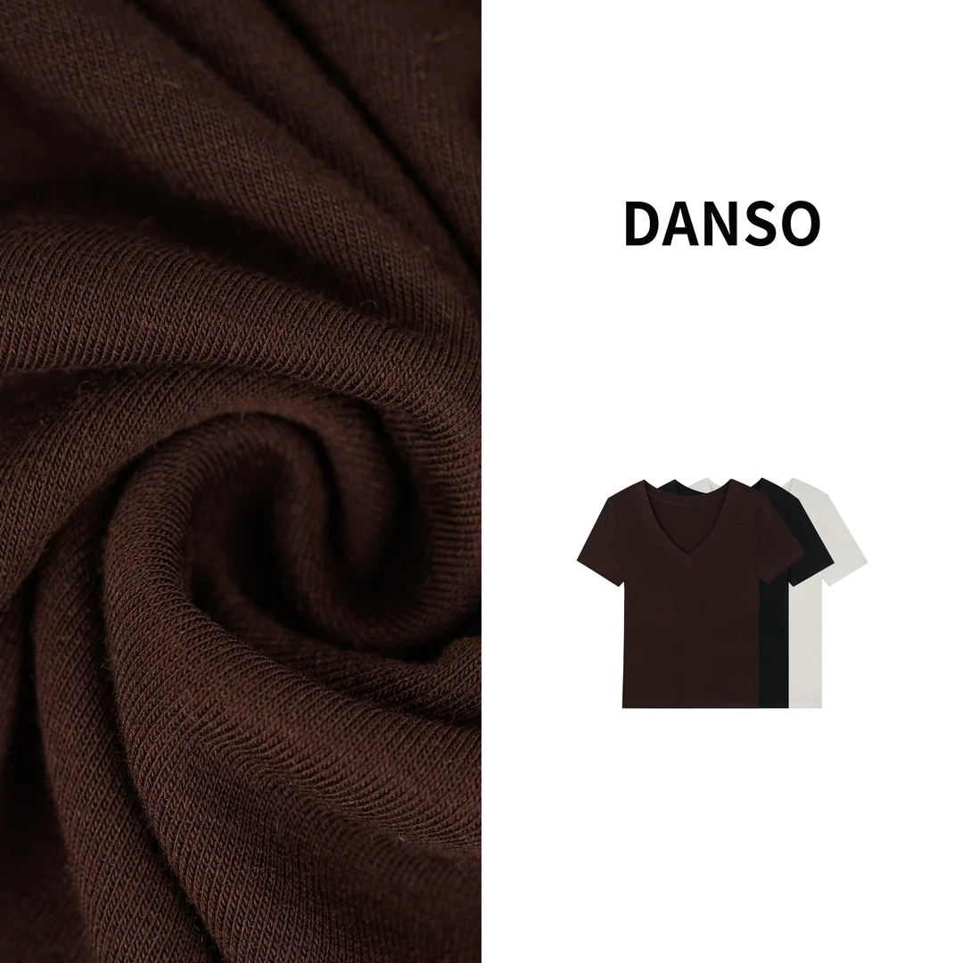 DANSO【V领T】玉美华夏季小众设计时尚百搭修身舒适显瘦T恤BT8486