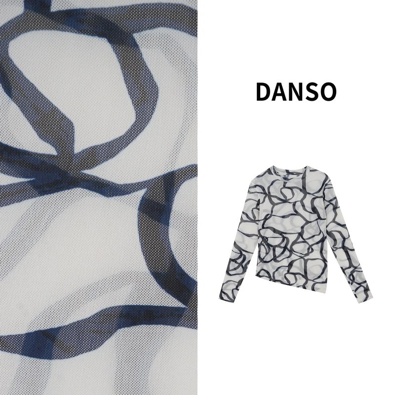 DANSO【水墨防晒】玉美华夏季舒适百搭纹理感长袖女T恤YY0025