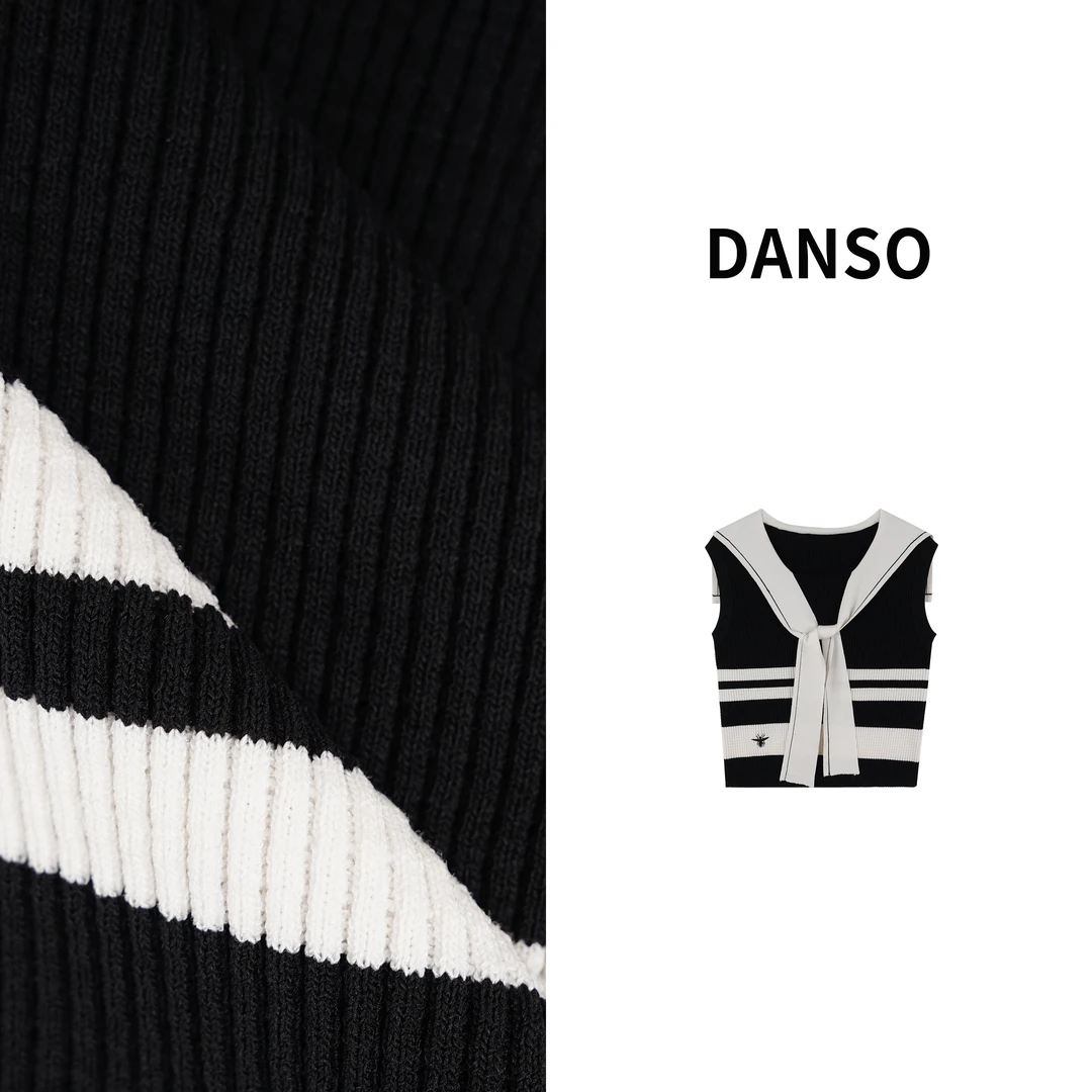 DANSO【小蜜蜂】玉美华夏季时尚百搭通勤设计小披肩针织上衣AD0028