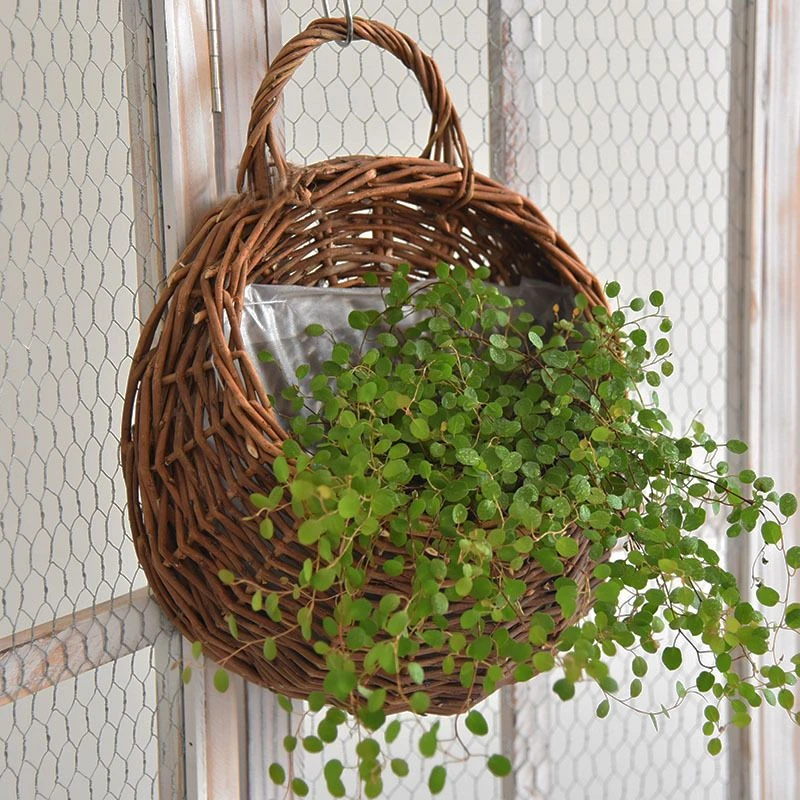 花篮挂墙壁挂式壁悬挂式花盆阳台悬挂墙上花瓶吊兰花盆免打孔大号