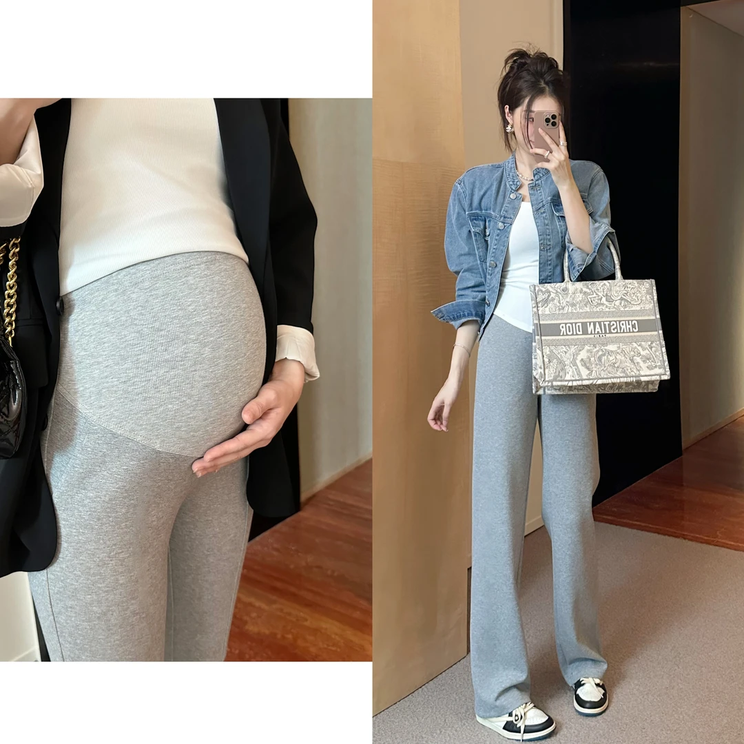 孕妇阔腿裤子秋季外穿2025年新款托腹裤孕妇装直筒显瘦长裤7902