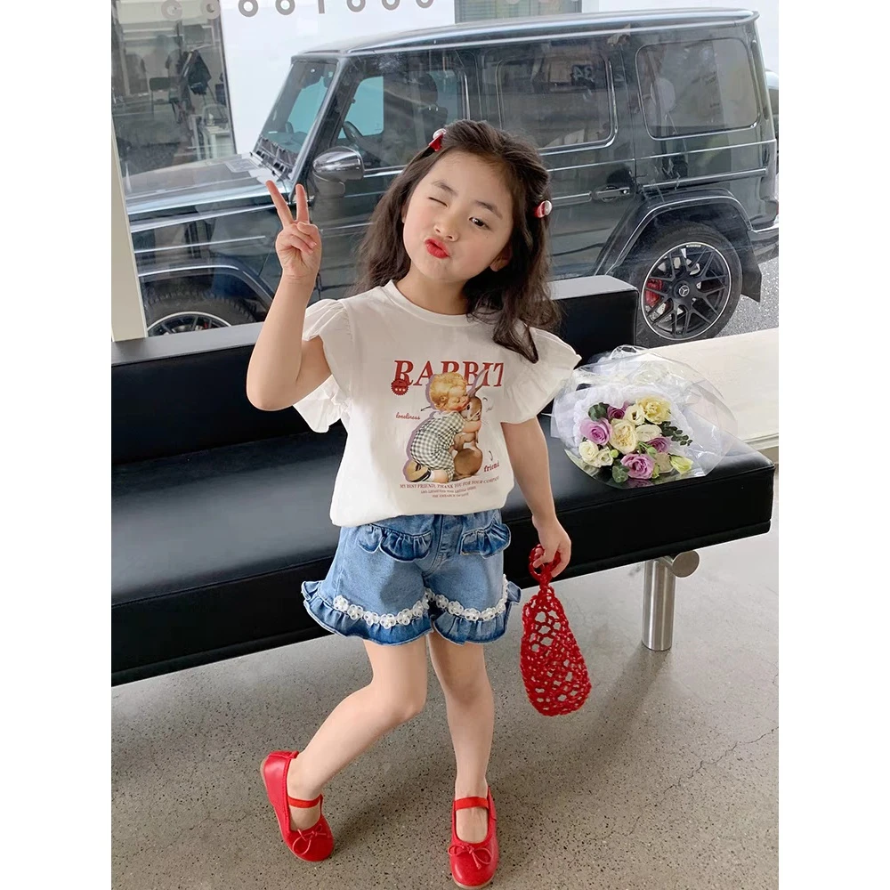 现货X326女童夏季印花T恤