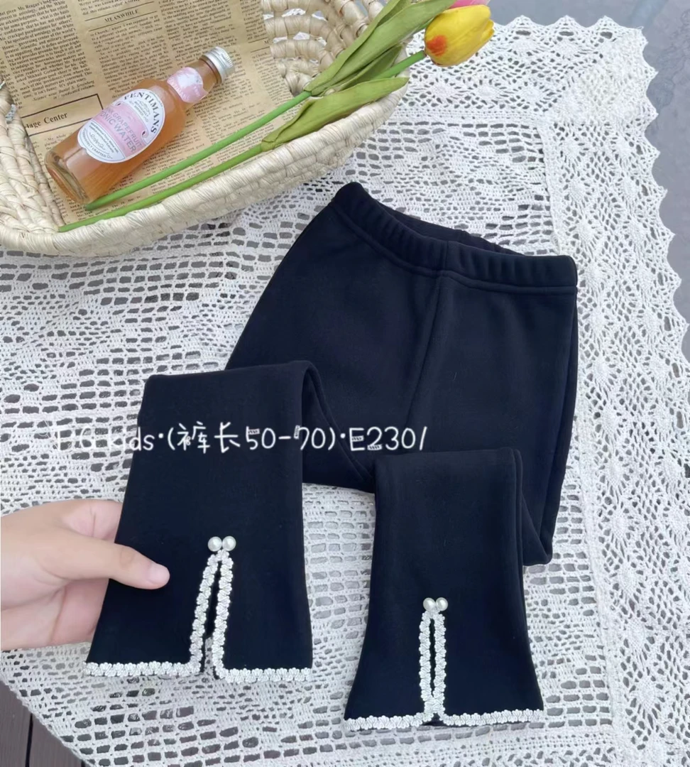 AK940女童冬季小香风加绒打底裤