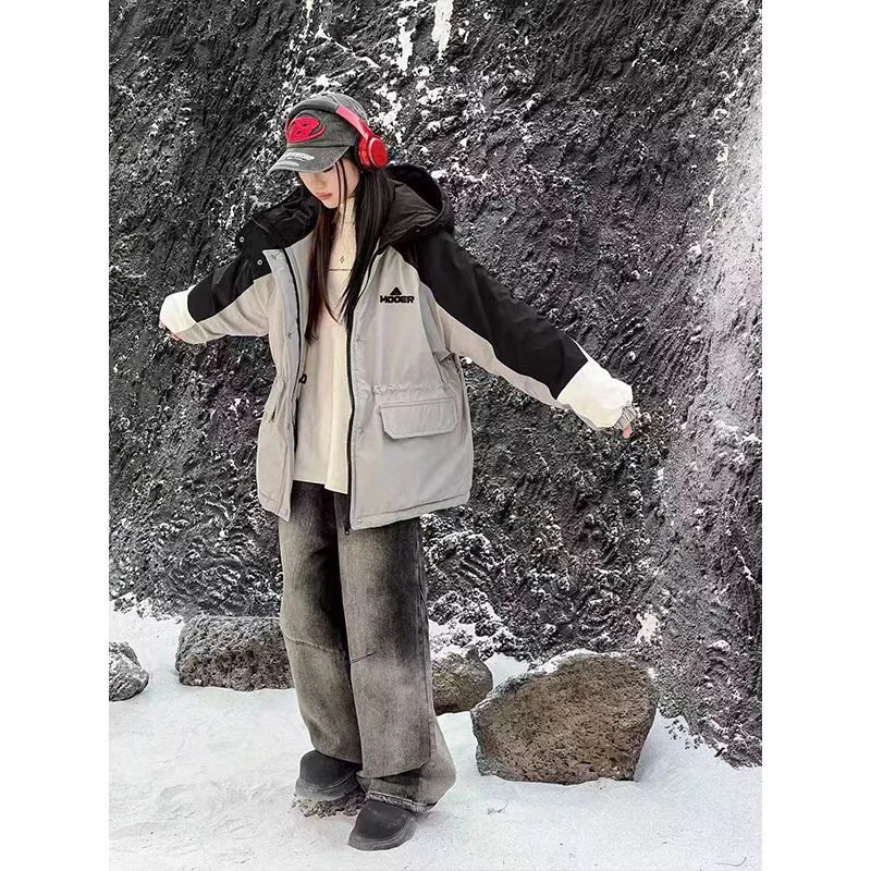 现货Z066女童冬季加绒派克服外套