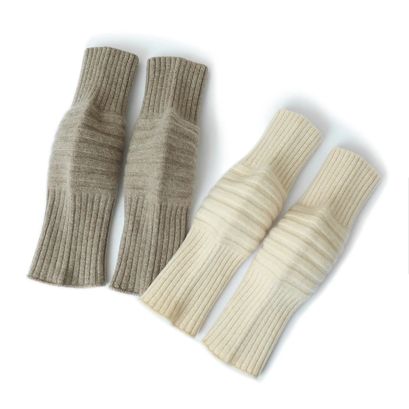 康赛妮100%纯山羊绒，米色，1驼色加厚大护膝，久穿不下滑不翻边！