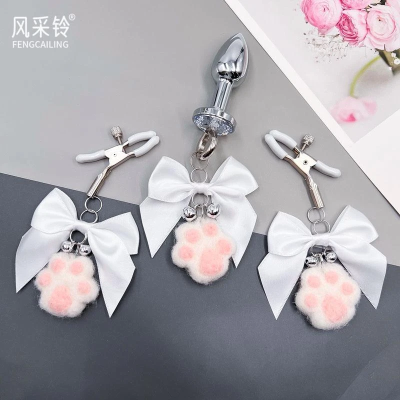 小野猫惠】蝴蝶结铃铛玩具女 阴夹 惩罚猫咪趣味私房情趣性感用品