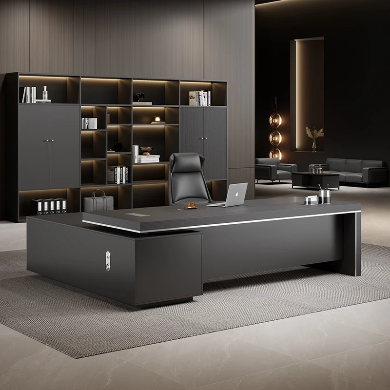 简约现代老板办公桌椅组合总裁桌经理主管桌办公室家具单人大班台