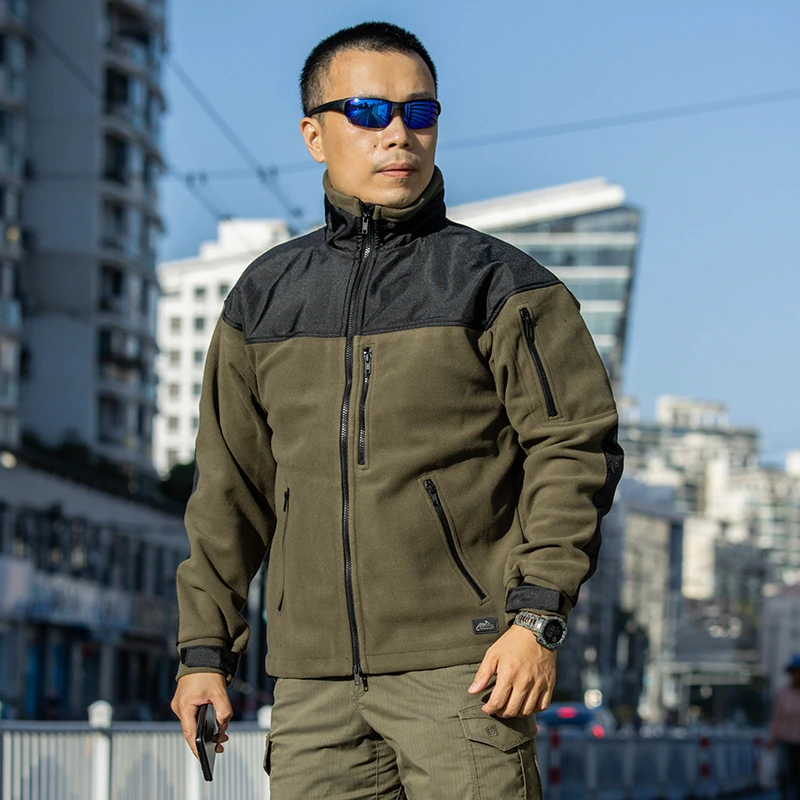 赫利肯helikon经典军事防风保暖耐磨抓绒衣 立领户外摇粒绒男夹克