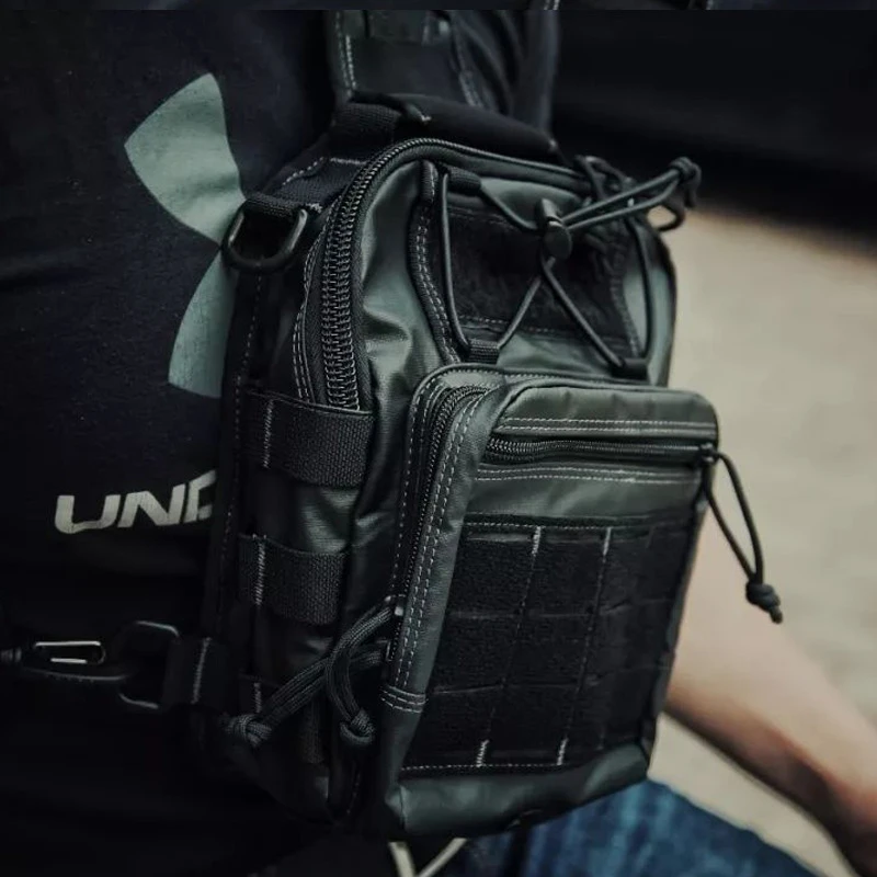 麦格霍斯magforce汉堡包台马注胶黑斜挎包防水胸挂包0419男单肩包