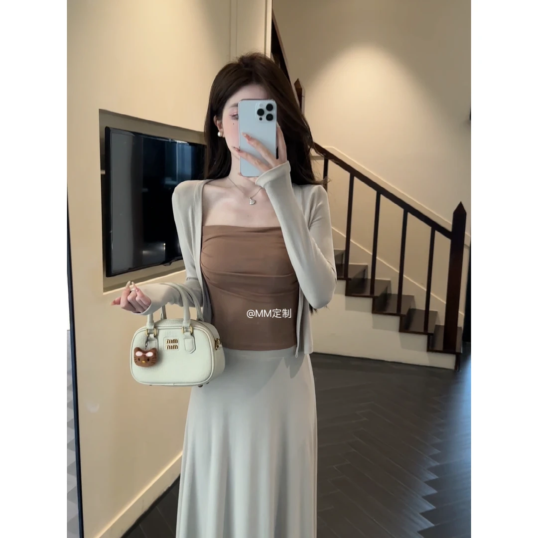 【浪漫邂逅】2024新款秋季显瘦气质温柔开衫A170