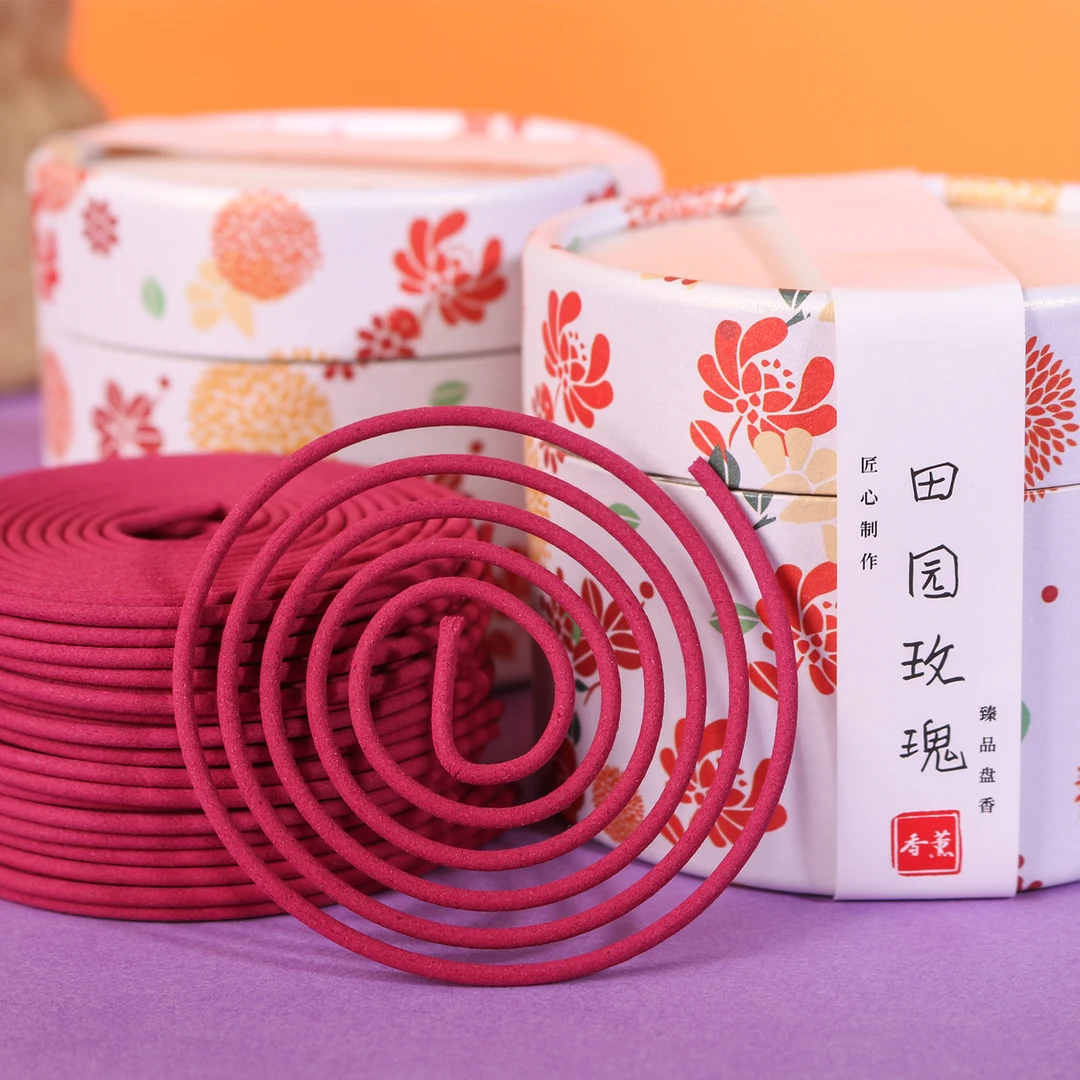 玫瑰花盘香家用室内净味卫生香持久熏香檀香小苍兰鼠尾草香氛浓香