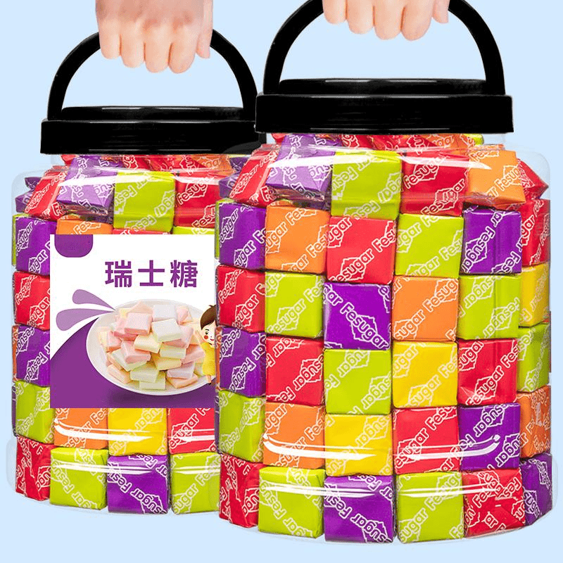 瑞士糖水果味奶糖蜡瓶糖棉花批发巧克力跳跳糖QQ糖好吃高粱饴软糖