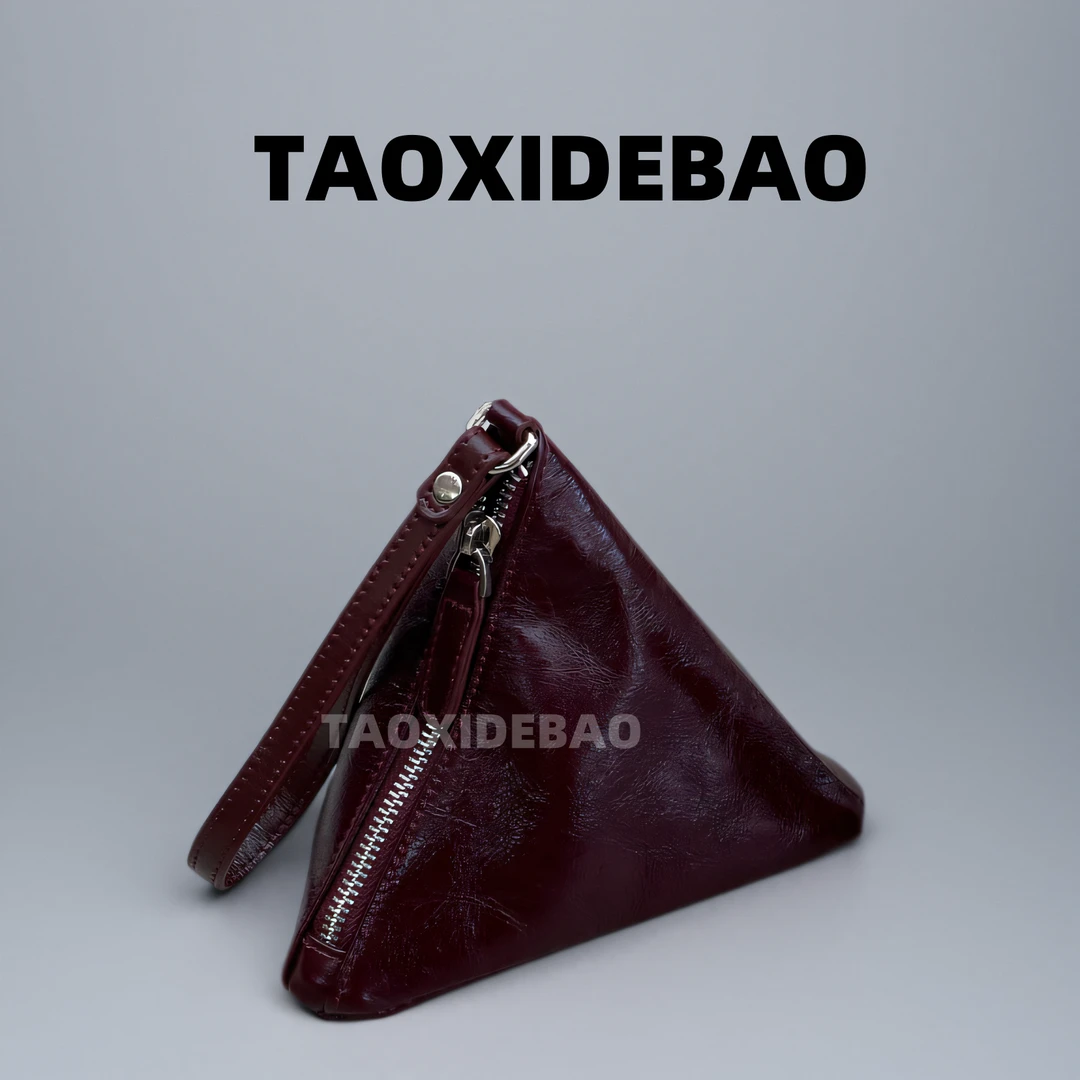 TAOXIDEBAO_小众定制斜跨包 2851 酒红 头层油蜡牛皮(8*13*13)
