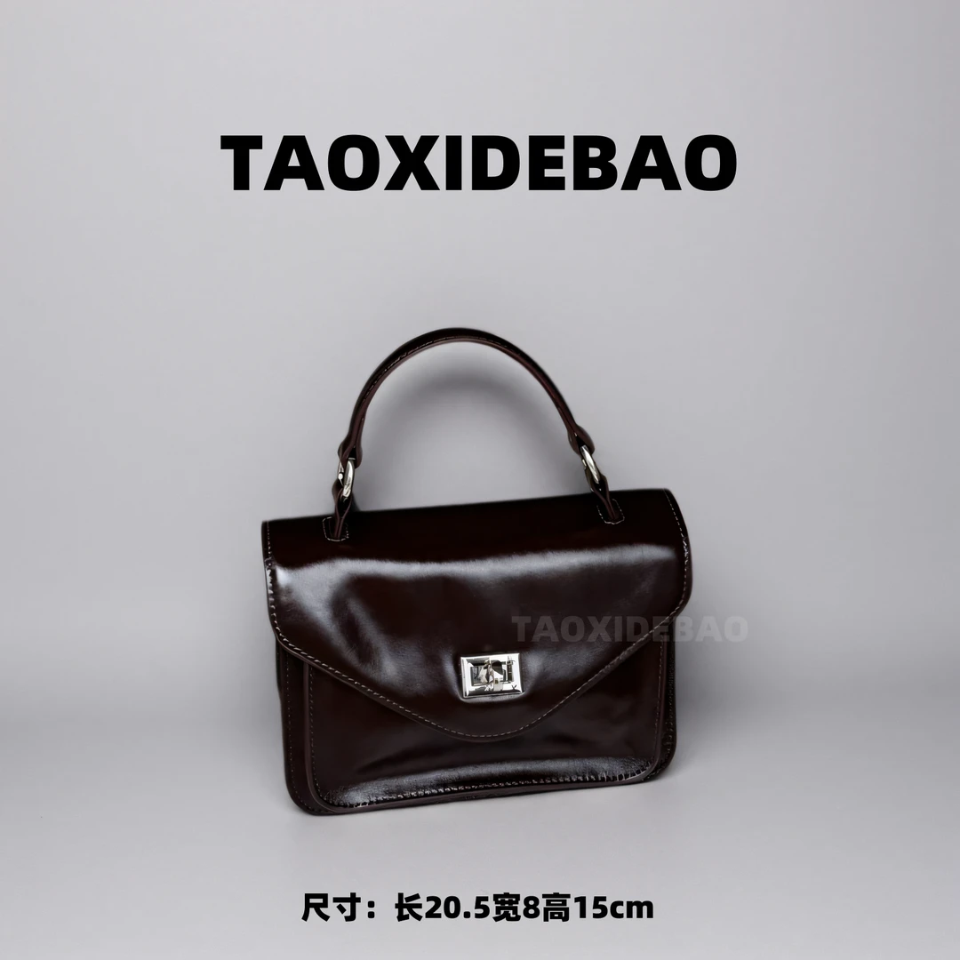 TAOXIDEBAO_小众定制单肩斜跨包 5587 咖啡 A级头层胎牛皮【推荐】